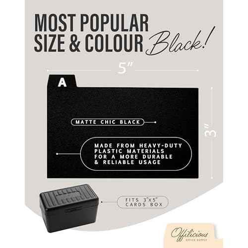 Sturdy Index Card Holder Box 3x5 - Premium Business Card Organizer for Flash Cards, Notecards, Recipes - Recipe Box Case with Plastic Index Cards Dividers & Labels