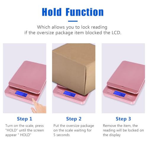 Fuzion Rose Gold Digital Shipping Scale 86lb/39kg Precise Postal Weighing