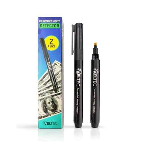 Counterfeit Money Bill Detector Pen ? Easy to Use and Reliable Universal Currency Fake Bill Checker for Personal & Commercial Use ? Ensures Authenticity and Prevents Fraud (2 Pack)