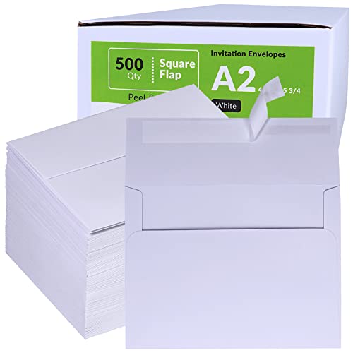Winlyn 500 Pcs A2 White Invitation Envelopes Self Seal RSVP Mailing