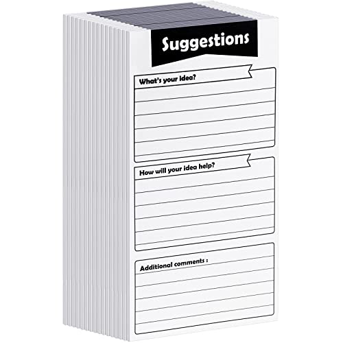 Pajean Black Suggestion Box Cards Set of 400 Sheets, Office Feedback Cards