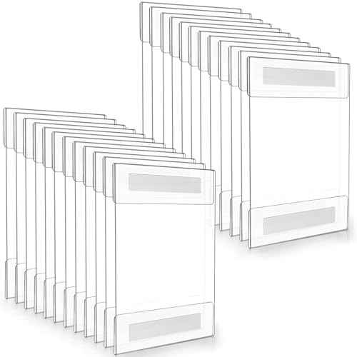 24 Pack Acrylic Wall Mounted Sign Holder Vertical Plastic Clear Frames No Drilling Wall Mounted Sign Holder with Adhesive Tape for Displaying Document Flyer Poster(Vertical Style,5 x 7 Inch)