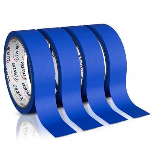 4 Rolls Blue Painter's Tape 0.94 Inch£¬Masking Tape for Multi-Purpose, Painting Projects, DIY Crafts, 0.94 Inch x 22 Yards, Easy Removal, Anti-UV, Total 88 Yards