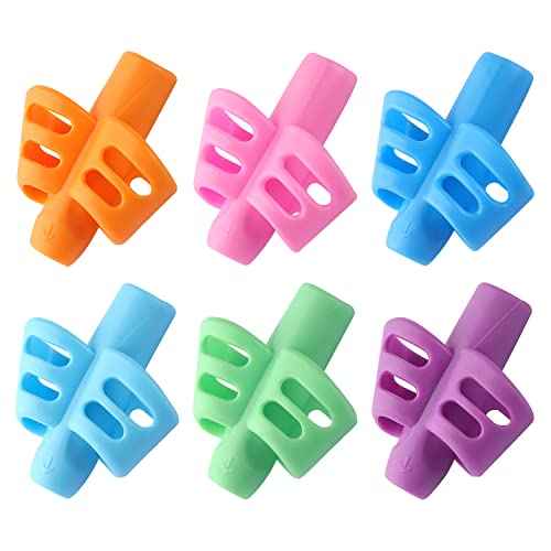 6 Pack Pencil Grips for Kids Handwriting Pencil Grippers, Pencil Writing Aid Grip Posture Correction Tool for Kids Toddler Children Special Needs
