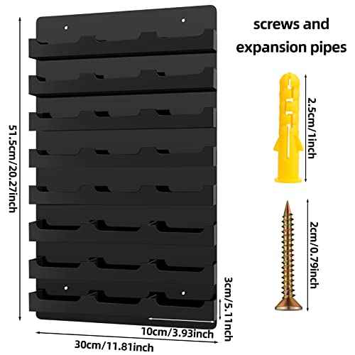 Ireer Business Card Holder for Wall Black Acrylic Business Card Holder Wall Mount Hanging Organizers Acrylic Sticker Display Stand (24 Pockets)