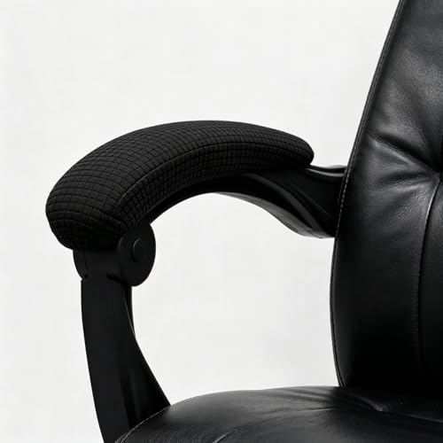 Melaluxe Black Office Chair Armrest Covers, Stretchable Washable Protector, Removable & Elastic for Desk & Gaming Chairs