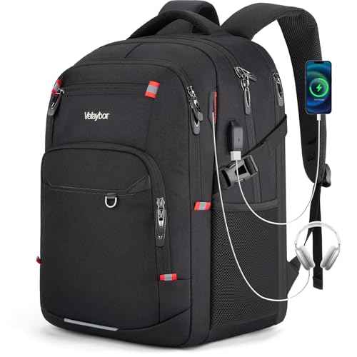 40L Expandable Laptop Backpack, Anti-thief Travel Backpack with USB Charging Port, Airline Approved Business Waterproof Carry on Luggage, Fits 15.6" Laptop for Men Women