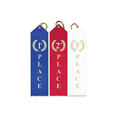 Hodges Badge - 75 Pack - 1st 2nd 3rd Place Award Ribbons (25 Each) - Made in USA