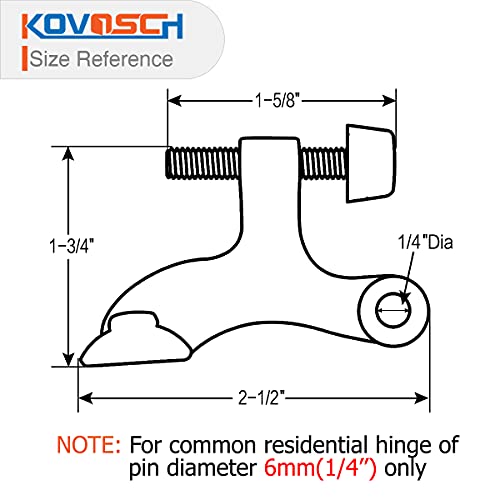 KOVOSCH 2 Pack Satin Nickel Adjustable Heavy Duty Hinge Pin Door Stopper