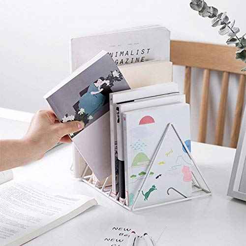 4 Pack Triangle File Storage Holder Racks Iron Desktop Magazine Organizer Metal Newspapers Folders for Office Table Desk Bookshelf Home Decoration, Black