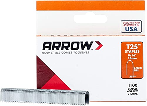 Arrow 259 T25 Staples for Low Voltage Wires & Cables 9/16 Inch, 1100 Count
