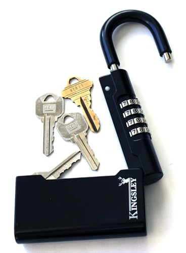 Kingsley Guard-a-Key Large Portable Black Lockbox with Combination for Keys
