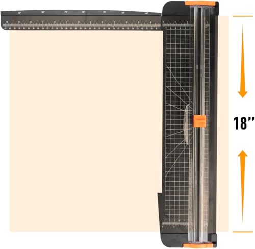 18 Inch Paper Cutter with 5 Replacement Blades - Portable Craft Trimmer