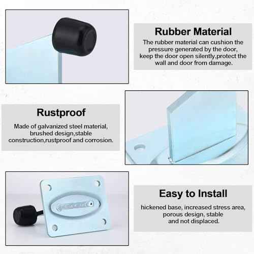 End Stop Heavy Duty Gate Stopper Floor Mount 4-5/8" Height for Outdoor Door Stop Gate with Base Plate Large Rubber Sliding Driveway Swing Rolling Door