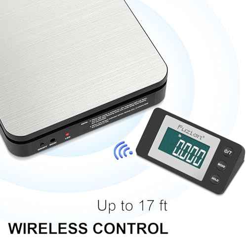 Fuzion Shipping Scale - Wireless Postal Scale 110LB x 0.1oz, Large LCD Display, 5 Units, Digital Scale for Packages - Dual Power Options (Batteries & Adapters)