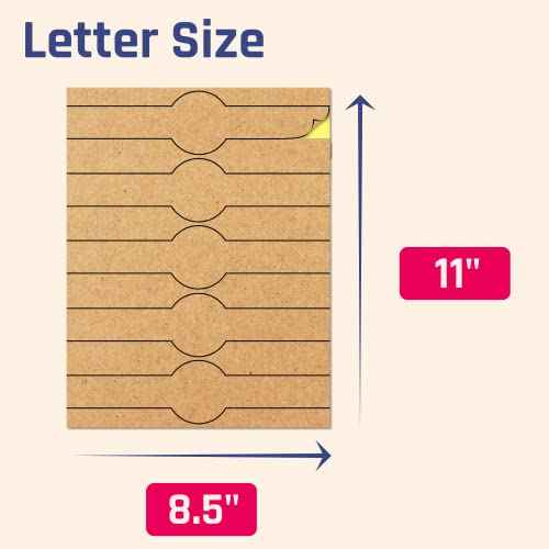 750 Pack, Brown Kraft Soap Labels Stickers, Laser/Inkjet Printing - Letter Size Sheet, 1" x 8.5"
