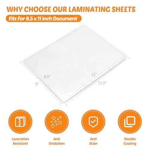 Thermal Laminating Pouches 9"x11.5" Inches, Holds 8.5 x 11 Inch Sheets,5mil 100Pack Hot Laminate Films, Clear Laminator Papers, Letter Size Lamination Sheets (5MIL 100PK)