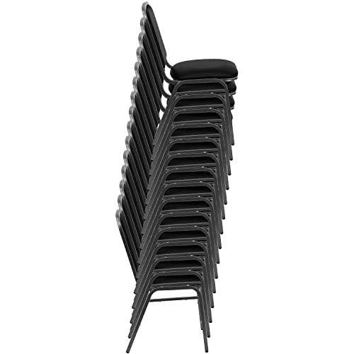 Flash Furniture HERCULES Series Crown Back Stacking Banquet Chair in Burgundy Patterned Fabric - Silver Vein Frame