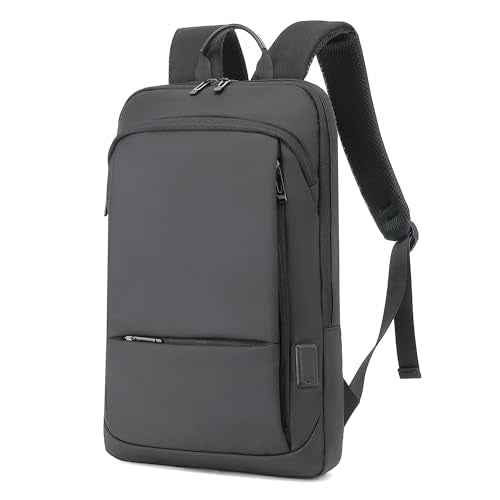 Business Slim Backpack for Men Women 15.6 inch Water Resistant Laptop Backpack with USB Charger Computer Notebooks Lightweight Small Backpacks For School/Travel/Business/Work/College Bag