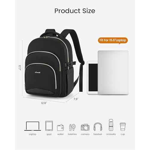 LOVEVOOK Laptop Backpack for Women, 15.6-Inch Work Backpack, Back to School Bookbag for College Student Teen Girls, Casual Personal Item Travel Bag Business Computer Daypack for Teacher Nurse, Gift