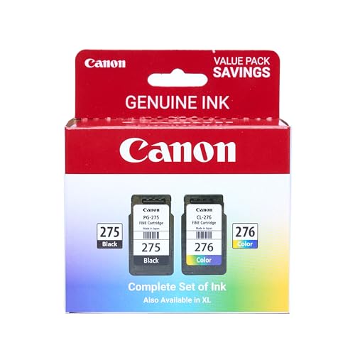 Canon PG-275 / CL-276 Ink Cartridge Set for TS3520/3522/4722/3720/3722, One Size