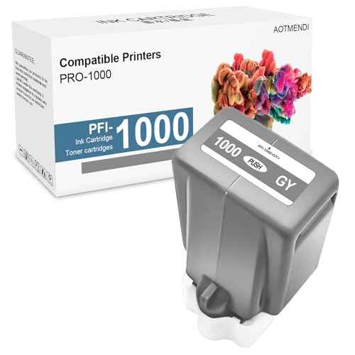 PFI-1000GY Ink Cartridge 80ml Pigment PFI 1000 Ink Tank Replacement for Canon imagePROGRAF PRO-1000 Printer (1-Pack, Gray)