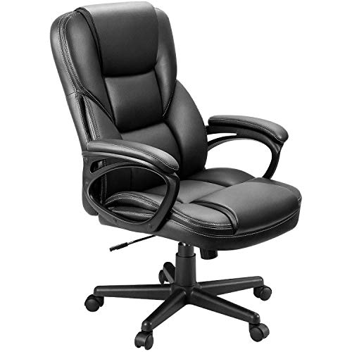 Furmax Black Executive Office Chair with Lumbar Support, High Back, Swivel & Adjustable Height