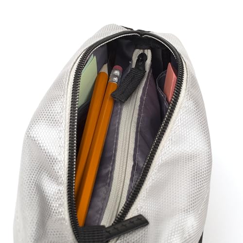 Five Star Black/Grey 8" x 4" 9-Pocket Zipper Pencil Pouch Organizer
