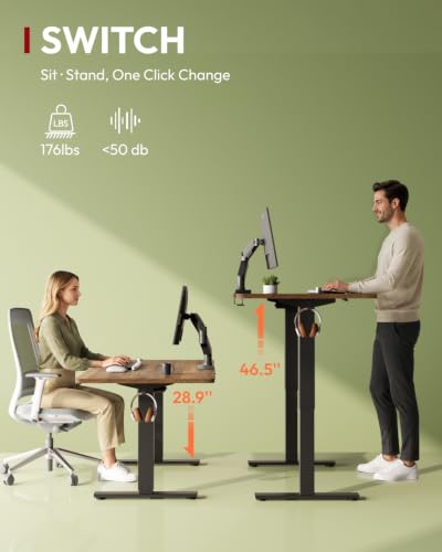 SANODESK 40x24 Inch Electric Height Adjustable Standing Desk - Sit Stand Workspace