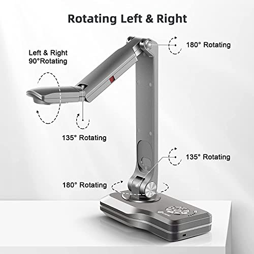 JOYUSING V508 8MP Document Camera with HDMI/USB/VGA, Auto Focus, LED Light for Teaching & Distance Learning
