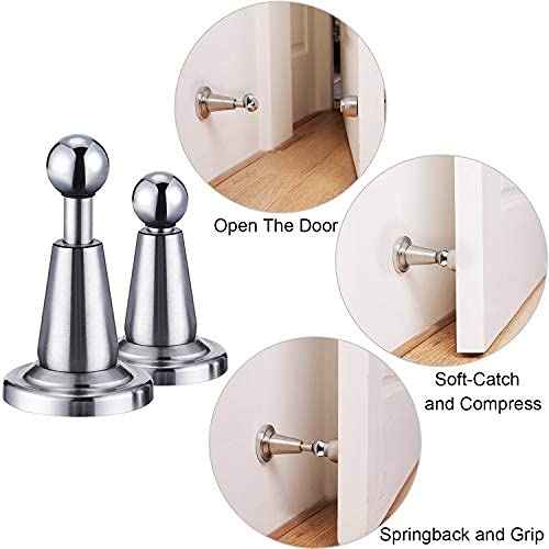 Blulu 6 Pack Door Stoppers Magnetic Door Catch Magnetic Doorstops Stainless Steel Wall Mount Doorstops for Wall and Floor Mounting