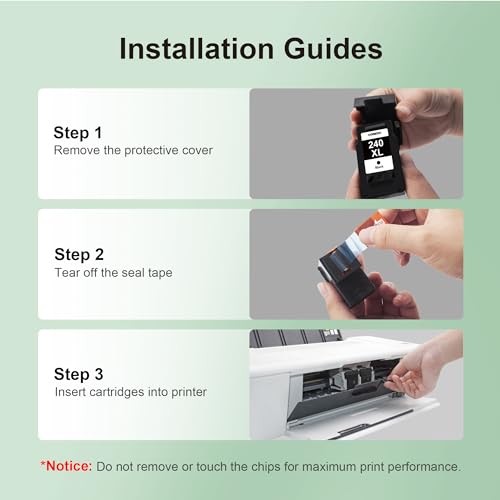 PG-240 XL 240XL Black Ink Cartridge Replacement for Canon 240XL Ink Cartridge - Works with Canon PIXMA MG3620, MG2120, MG3120, MG4120, MG2220, MG3220, MG3520, MX472, TS5120 Printers (Black, 2 Pack)