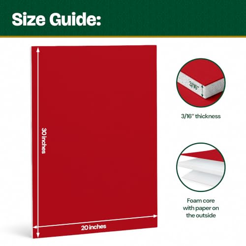 BAZIC Red Foam Board 20 x 30 in 25-Pack for Crafts & Projects