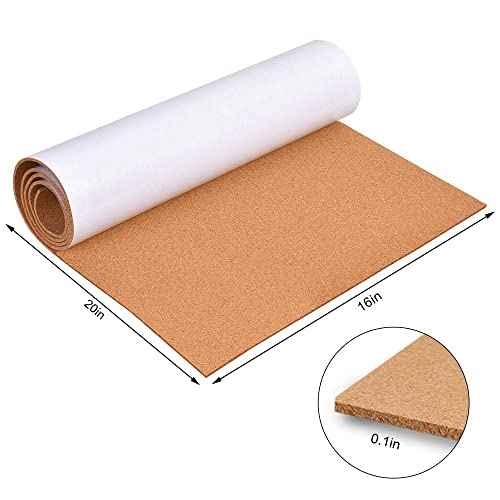 Self-Adhesive Cork Board Roll, 1/8" Thick Cork Boards for Walls, 20"x16" Cork Board Roll for Office, Home, School(3mm,40 * 50cm)