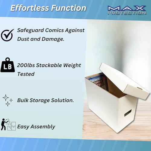 Max Protection (4) SHORT Comic Storage Boxes - Each box Holds 150-175 Comic Books - White