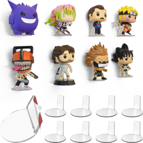 Clear 8-Pack Adhesive Display Shelves for Funko Pop Figures – Wall Mount Shelf