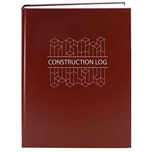 BookFactory Construction Daily Activity Log Book Construction Foreman Site LogBook - 384 Pages 8 7/8'' x 11 1/4'' Section Sewn Hardbound Burgundy Cover with Blocks (Made in USA)