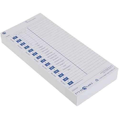 Pyramid¢â 30% Recycled Time Cards For Pyramid Models 3500 & 3700, 4" x 9", Pack Of 100