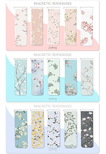 15PCS Magnetic Bookmarks Floral Style for Women, Students & Teachers - Joyberg