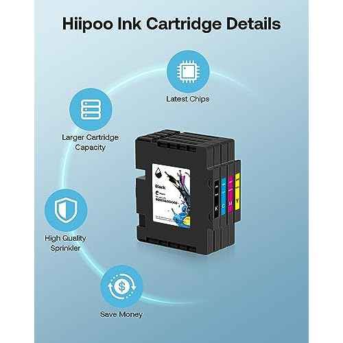 Hiipoo 3.6.0 SG500 SG1000 Sublimation Ink Cartridge Compatible for Sawgrass Virtuoso SG500 SG1000 Printer, Latest Upgrade Chip No AB Serial Number(4-Pack, BK/C/M/Y)
