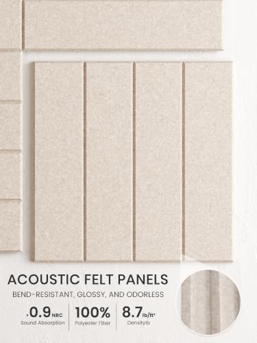 Bumusty 36x24 Oatmeal Large Cork Board Alternative - 6 Pack Felt Tiles