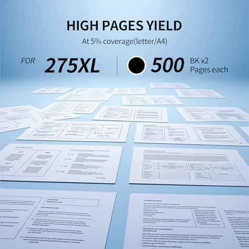 LinkDocs 275XL Remanufactured Ink Cartridge Replacement for Canon 275XL 275 PG-275XL Ink Cartridges Work for Canon PIXMA TS3522 TR4720 TS3520 TR3700 Printer (2 Black)