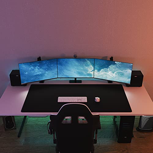 Giga Size Gaming Mouse Pad - Anti Slip Rubber Base - Stitched Edges - Large Desk Mat - 60" x 30" x 0.16" (Giga, All Black/No Logo)
