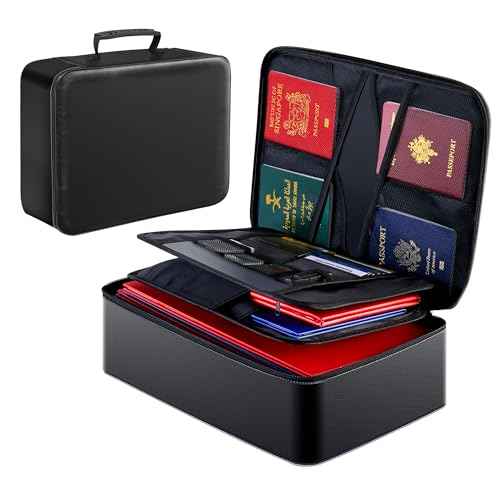 GIANTLUMl Document Bag with Lock,Fireproof 3-Layer File Storage Case with Water-Resistant Zipper,Document Safe Portable Travel Home Organizer Bag for Laptop,Home&Office,Certificates,Gifts for Him