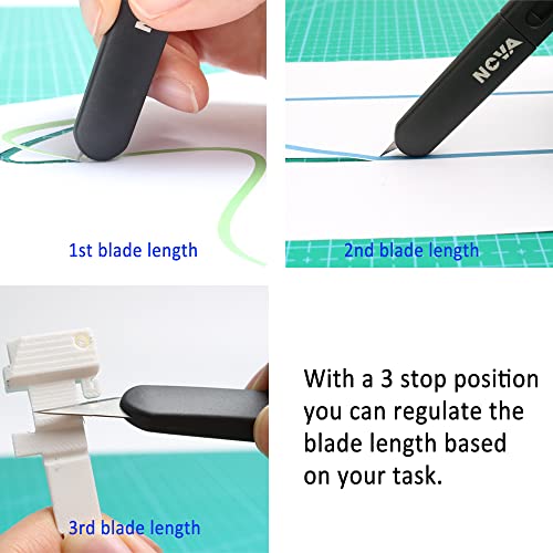 Nova Blue Precision Craft & Hobby Knife with Retractable #11 Blade - Slim & Safe
