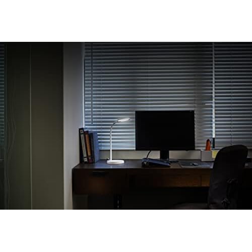 Bostitch Office LED Desk Lamp, Qi Wireless Charging, Dimmable, 3 Brightness Levels, Flexible, Quick Charging, Touch Power Control, White (LED2107-WHT)