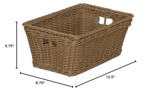 Wood Designs Woven Baskets with Handles for Stroage, Large Storage Bins for Shelves, Classroom, Crafts. 12.5"D x 8.75" W x 5.75" H, 71810 (Pack of 10)