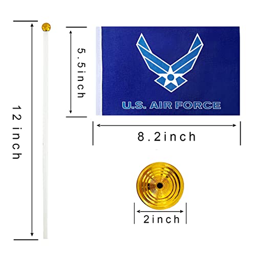 USA Air Force Desk Flag - Mini American Military Table Flag with Stand