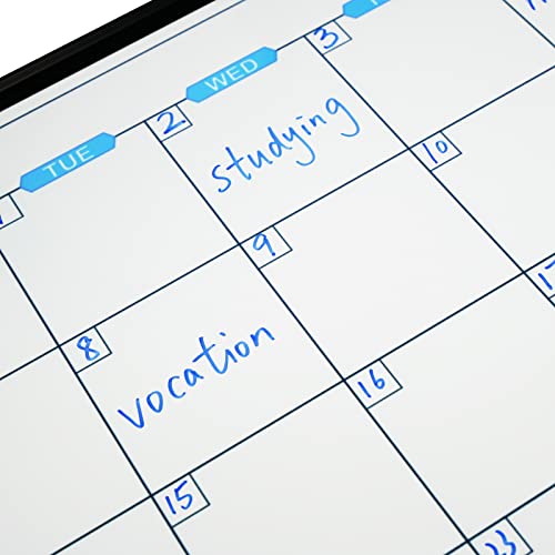 JILoffice Magnetic Calendar Whiteboard & Corkboard Combo 23.8x18 Inches 2 Pack Black Frame