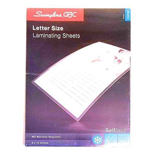 SelfSeal Single-Sided Letter-Size Laminating Sheets, 3mil, 9 x 12, 50/Pack